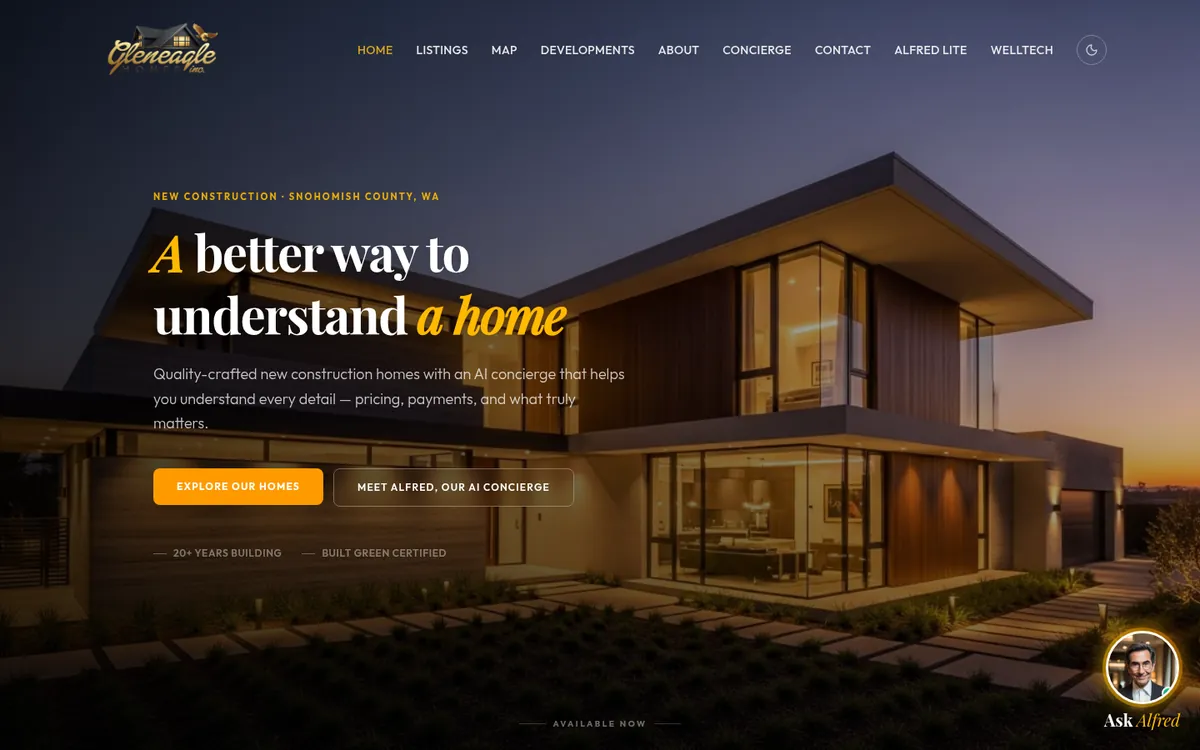 Alfred: ذكاء التخطيط العمراني (Gleneagle Homes)