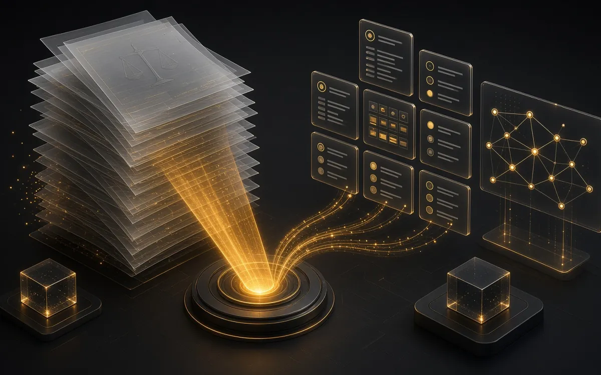 Concept illustration for Large-Scale Legal PDF Data Extraction